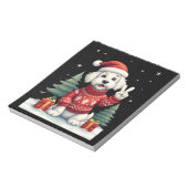 Funny Peace Hand Maltese Christmas Lights Womens M Notizblock (Rotiert)