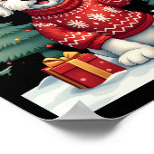 Funny Peace Hand Maltese Christmas Lights Womens M Poster (Ecke)