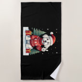 Funny Peace Hand Maltese Christmas Lights Womens M Strandtuch (Vorderseite)