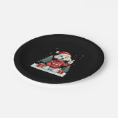 Funny Peace Hand Malteser Weihnachtsleuchten Fraue Pappteller (Schrägansicht)