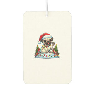 Funny Peace Hand Möpse Weihnachtsleuchten Frauen M Autolufterfrischer