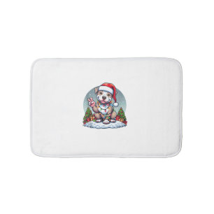 Funny Peace Hand Pitbuls Weihnachtsbeleuchtung Fra Badematte