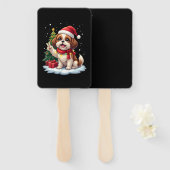 Funny Peace Hand Shih Tzu Christmas Lights Womens  Fächer (Vorne und Hinten)