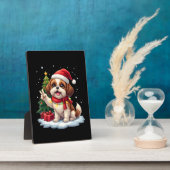 Funny Peace Hand Shih Tzu Christmas Lights Womens Fotoplatte (Seite)