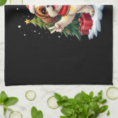 Funny Peace Hand Shih Tzu Christmas Lights Womens Geschirrtuch (Gefaltet)