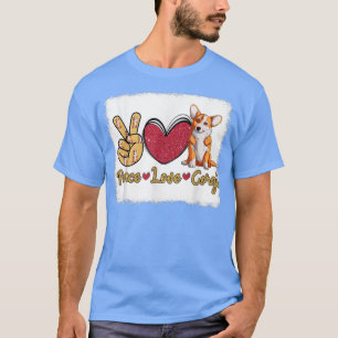 Funny Peace Liebe Corgi Dog Lover Eigentümer geble T-Shirt