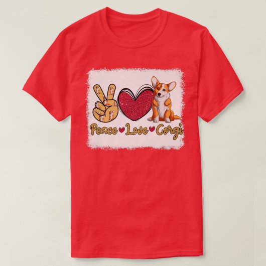 Funny Peace Liebe Corgi Dog Lover Eigentümer geble T-Shirt (Design vorne)