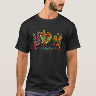 Funny Peace Liebe Fiesta Mexikanisches Party Cinco T-Shirt