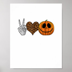 Funny Peace Liebe Halloween T - Shirt Poster