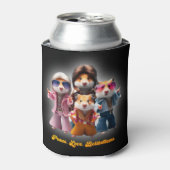 Funny Peace. Liebe. Knochenböden. Hamster Supergro Dosenkühler (Kanne Vorderseite)