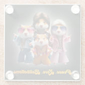 Funny Peace. Liebe. Knochenböden. Hamster Supergro Glasuntersetzer (Rückseite)