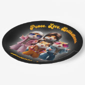 Funny Peace. Liebe. Knochenböden. Hamster Supergro Pappteller (Schrägansicht)