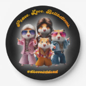 Funny Peace. Liebe. Knochenböden. Hamster Supergro Pappteller (Vorderseite)