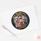 Funny Peace. Liebe. Knochenböden. Hamster Supergro Runder Aufkleber (Umschlag)