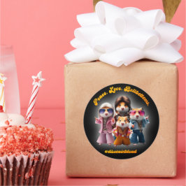 Funny Peace. Liebe. Knochenböden. Hamster Supergro Runder Aufkleber