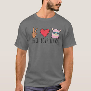 Funny Peace Liebe Llamas T-Shirt