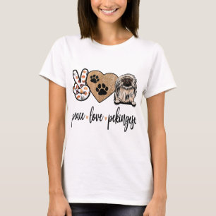 Funny Peace Liebe Pekingese Dog Lover T-Shirt