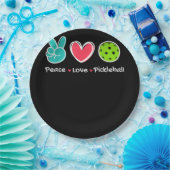 Funny Peace Liebe Pickleball Park/Garten Liebe Pic Pappteller (Party)