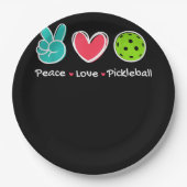 Funny Peace Liebe Pickleball Park/Garten Liebe Pic Pappteller (Vorderseite)