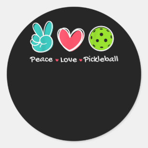 Funny Peace Liebe Pickleball Park/Garten Liebe Pic Runder Aufkleber
