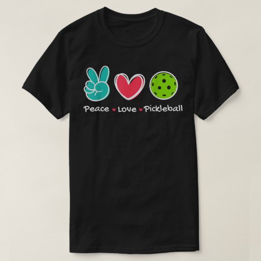 Funny Peace Liebe Pickleball Park/Garten Liebe Pic T-Shirt (Design vorne)