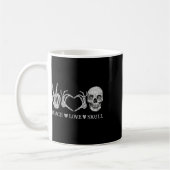 Funny Peace Liebe Skull Skeleton Hands Halloween Kaffeetasse (Links)