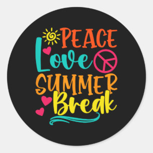 Funny Peace Liebe und Summer Break Vacay Vibes Bea Runder Aufkleber
