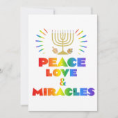 Funny Peace Liebe und Wunder Hanukkah Einladung (Vorderseite)