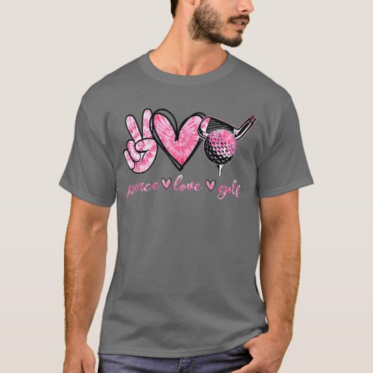 Funny Peace Love Golf Player Sport Lovers boy frie T-Shirt (Vorderseite)
