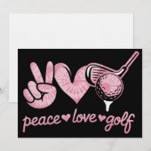 Funny Peace Love Golf Player Sport Lovers  Einladung (Vorne/Hinten)