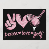 Funny Peace Love Golf Player Sport Lovers  Einladung (Vorderseite)
