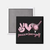 Funny Peace Love Golf Player Sport Lovers  Magnet (Vorderseite/Rückseite)