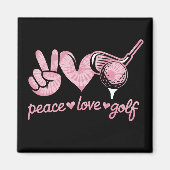Funny Peace Love Golf Player Sport Lovers  Magnet (Vorne)
