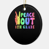 Funny Peace Out 8. Klasse Keramik Ornament (Links)