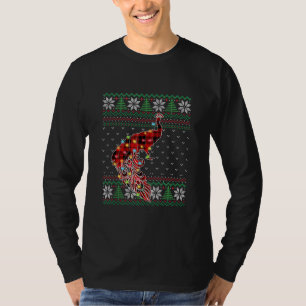 Funny Peacock Ugly Sweater Christmas Animals Light T-Shirt