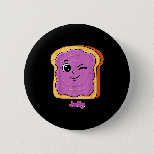 Funny Peanut Butter-jelly Friends Cute Food Matchi Button (Vorderseite)