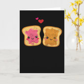 Funny Peanut Butter und Jelly Couple Kawaii Karte (Gelbe Blume)
