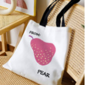 Funny Pear Pun – “From: Pear” Pop Art Fruit Canva Tasche
