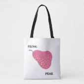 Funny Pear Pun – “From: Pear” Pop Art Fruit Canva Tasche (Vorderseite)