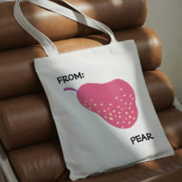 Funny Pear Pun – “From: Pear” Pop Art Fruit Canva Tragetasche