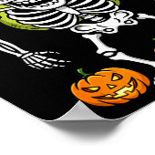 Funny Pear Skeleton Mummy Witch Halloween Kids Men Poster (Ecke)