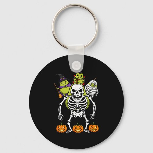 Funny Pear Skeleton Mummy Witch Halloween Kids Men Schlüsselanhänger (Vorderseite)