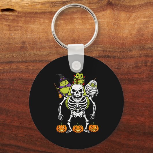 Funny Pear Skeleton Mummy Witch Halloween Kids Men Schlüsselanhänger (Vorderseite)