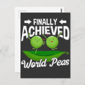 Funny Peas Pun World Peace Veggie Spaß Postkarte (Vorne/Hinten)