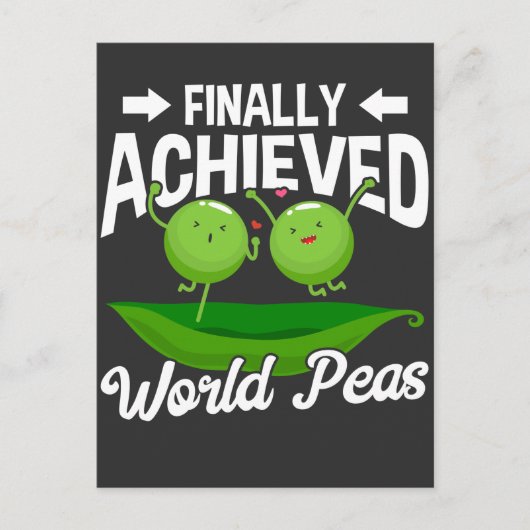 Funny Peas Pun World Peace Veggie Spaß Postkarte (Vorderseite)