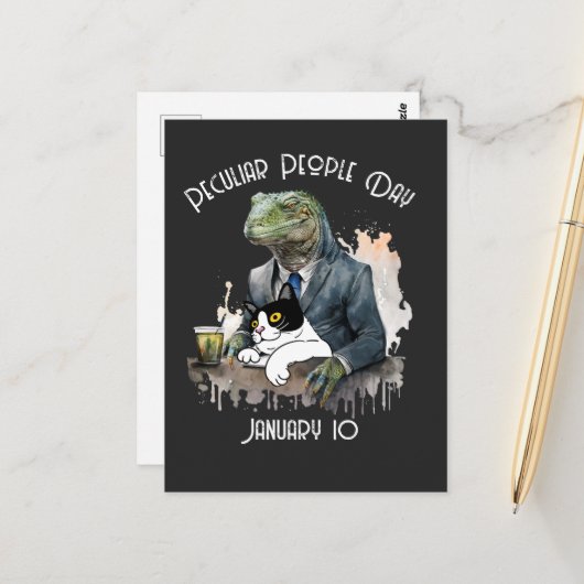 Funny Peculious People Day Postkarte (Vorderseite/Rückseite Beispiel)