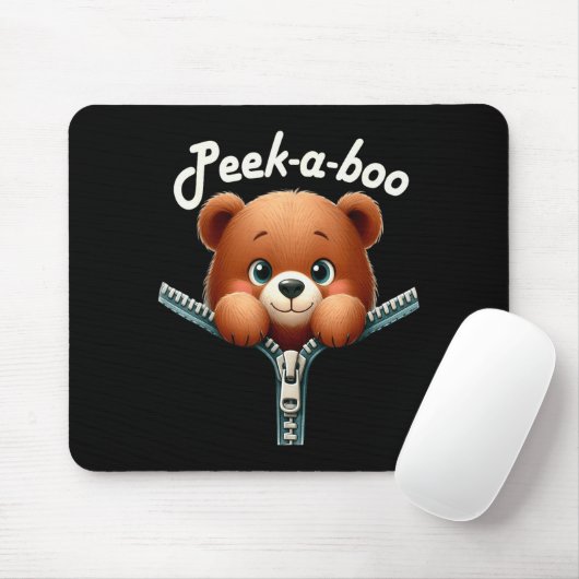 Funny - Peek-a-boo - Bear Mousepad (Mit Mouse)