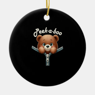 Funny - Peekabo - Bär Keramik Ornament