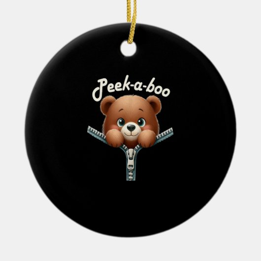 Funny - Peekabo - Bär Keramik Ornament (Vorne)