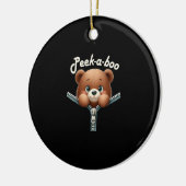 Funny - Peekabo - Bär Keramik Ornament (Links)